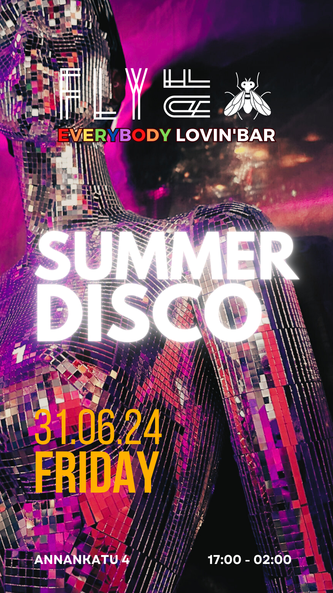 Kick off summer this Friday with "Summer Disco" We're turning FlyAF Bar into Disco HQ! 💃🕺 Groove to the hottest disco beats, rock your funkiest outfit, and dance like it's 1979! T 🗓️ Friday, May 31st 17:00-02:00